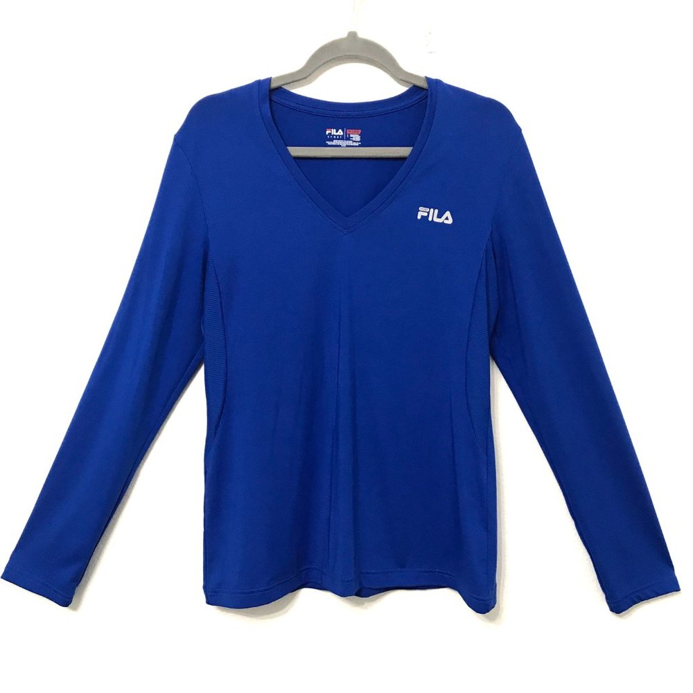 FILA SPORT Live Motion Royal Blue Long Sleeve Active Workout Top